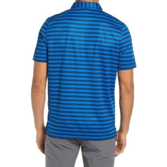 Oakley Mens Step Shade Stripe Performance Polo Ozone Size Small NWT - Picture 2 of 12